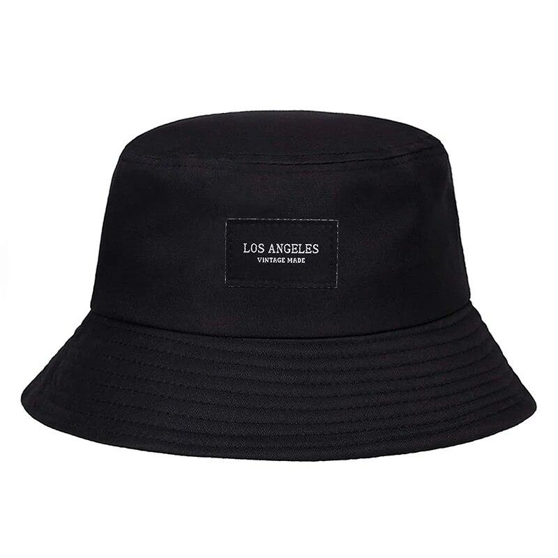

Unisex Los Angeles Letter Sticker Bucket Hats Fishermen Caps Outdoor Casual Cap Sunscreen Hat