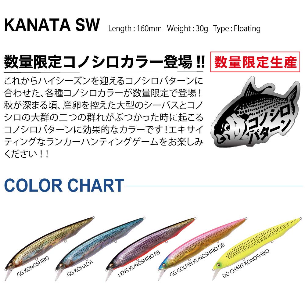 Megabass Köder KANATA Ayu SW Ayu GG Kohada (Kanata SW)