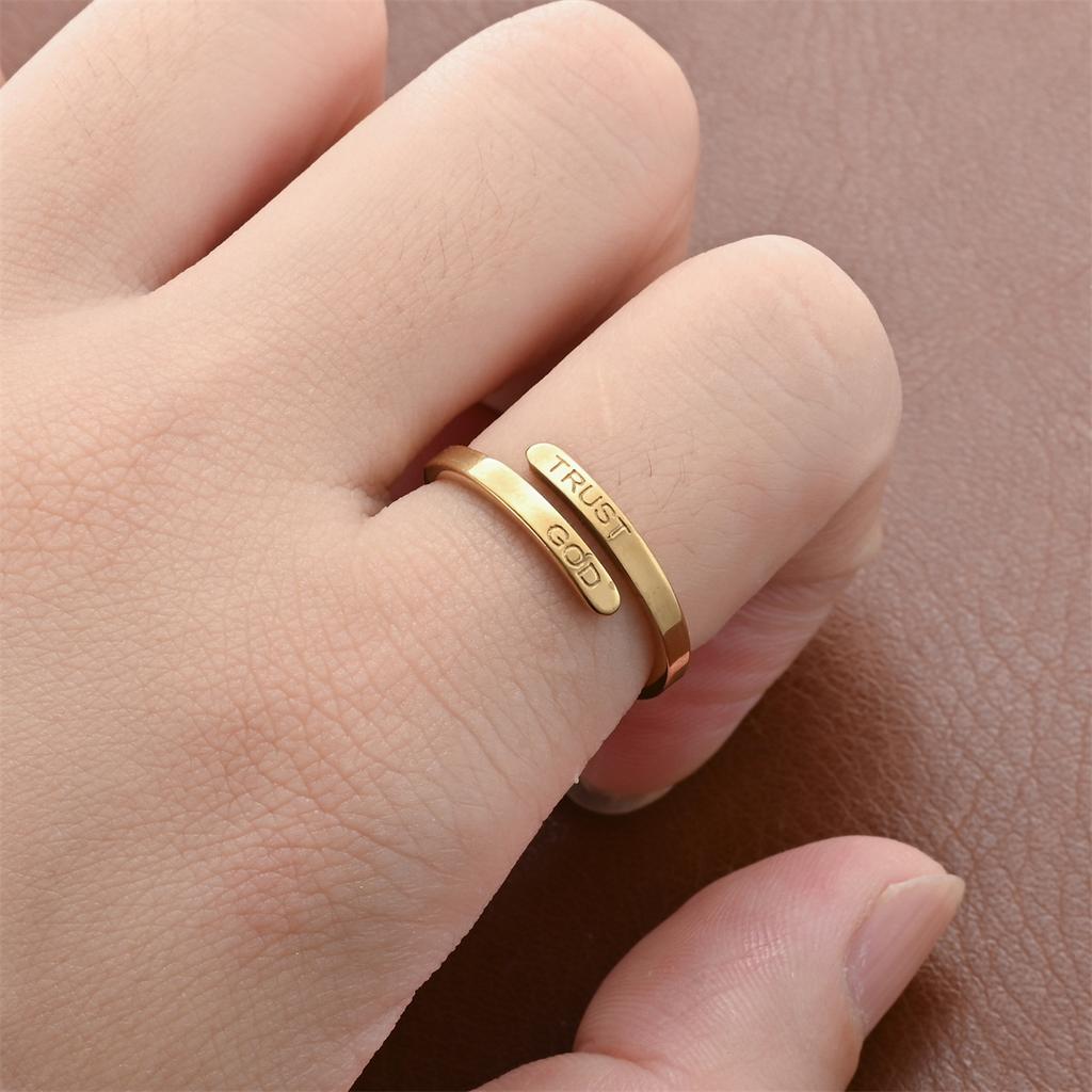 1Pc Fashion New Open Trusggod Inspired Couple Simple Ring