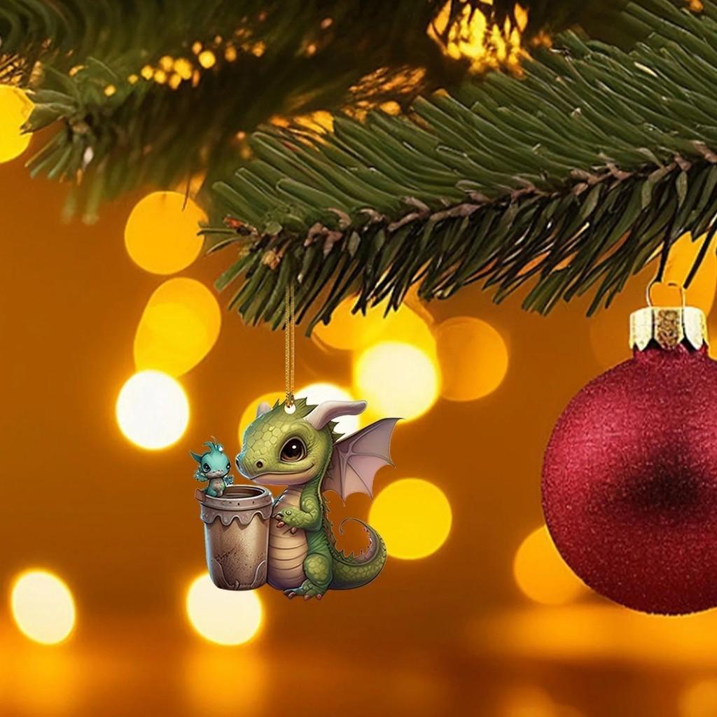 Adorable Cartoon Dragon Acrylic Car Ornament For Festive Holiday Decor And Gifts