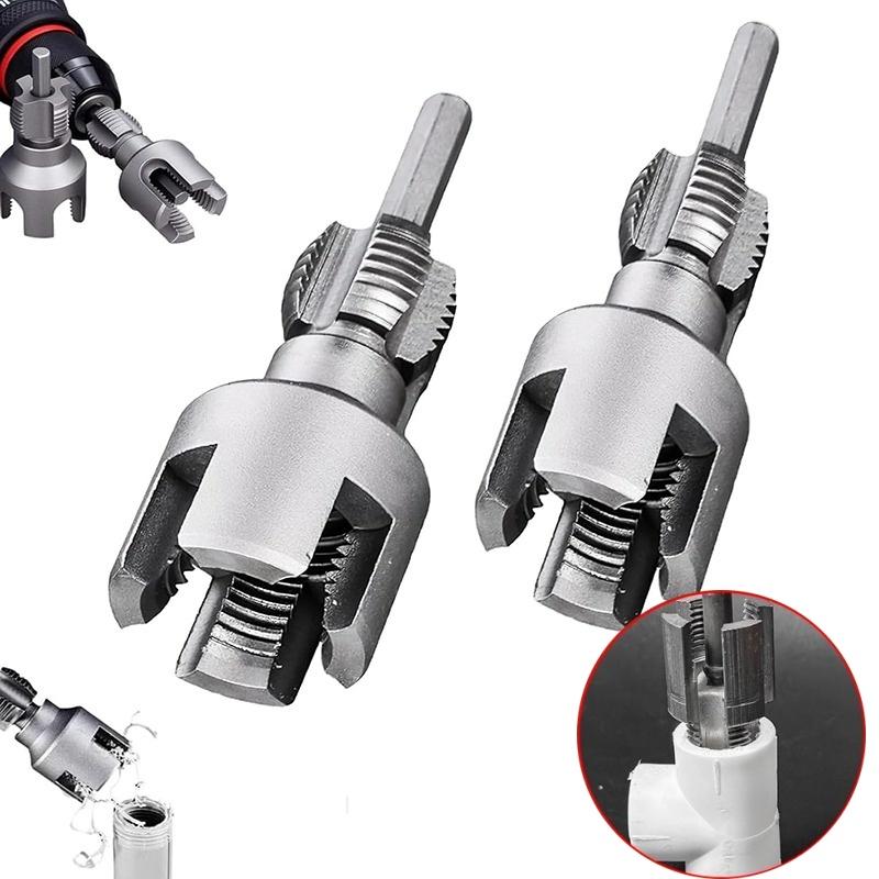 PVC Pipe Threader With 3 Dies 1/2" 3/4" 1" Thread Maker Tool Electric Drill Compatible Kit