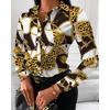 QICED Women's Fashion Casual Long Sleeve POLO Neck Blouses & Shirts