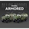 1/20 Alloy Military Explosion Proof Car Model Diecasts Metal Off-road Vehicles Tank Armored Car Model Sound Light Kids Toys Gift