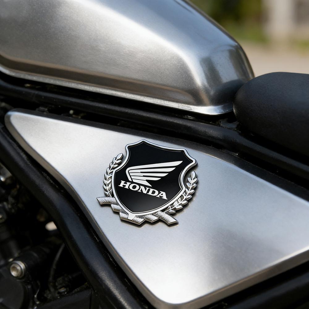 Honda Metal Emblem Shield Wheat Ear Badge Decals Exterior Decor Accessories for All Honda Car & Motorcycle Models KP5
