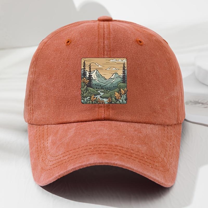 

Baseball cap, landscape print, retro Unisex s and Women s fashionable outdoor hat, outdoor sports, fishing, hiking, camping Adjustable