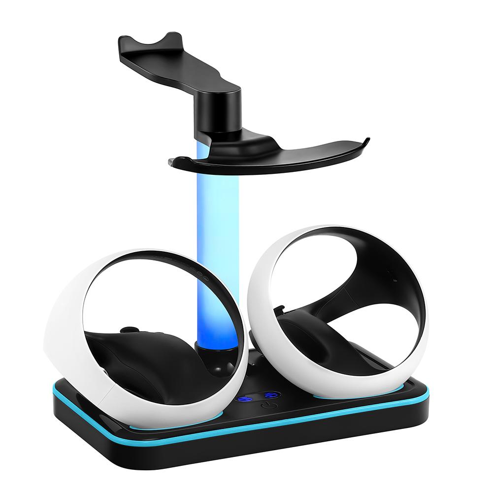 Game Controller Charger Station Magnetic Charger Base Colorful RGB Light Storage Glasses Headset Accessories for PS VR2 Joypad