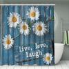 4Pcs Vintage Farm Floral Shower Curtain Set with Non-Slip Bath Mat, Toilet Lid Cover, Contour Rug & 12 Hooks, Bathroom Decor
