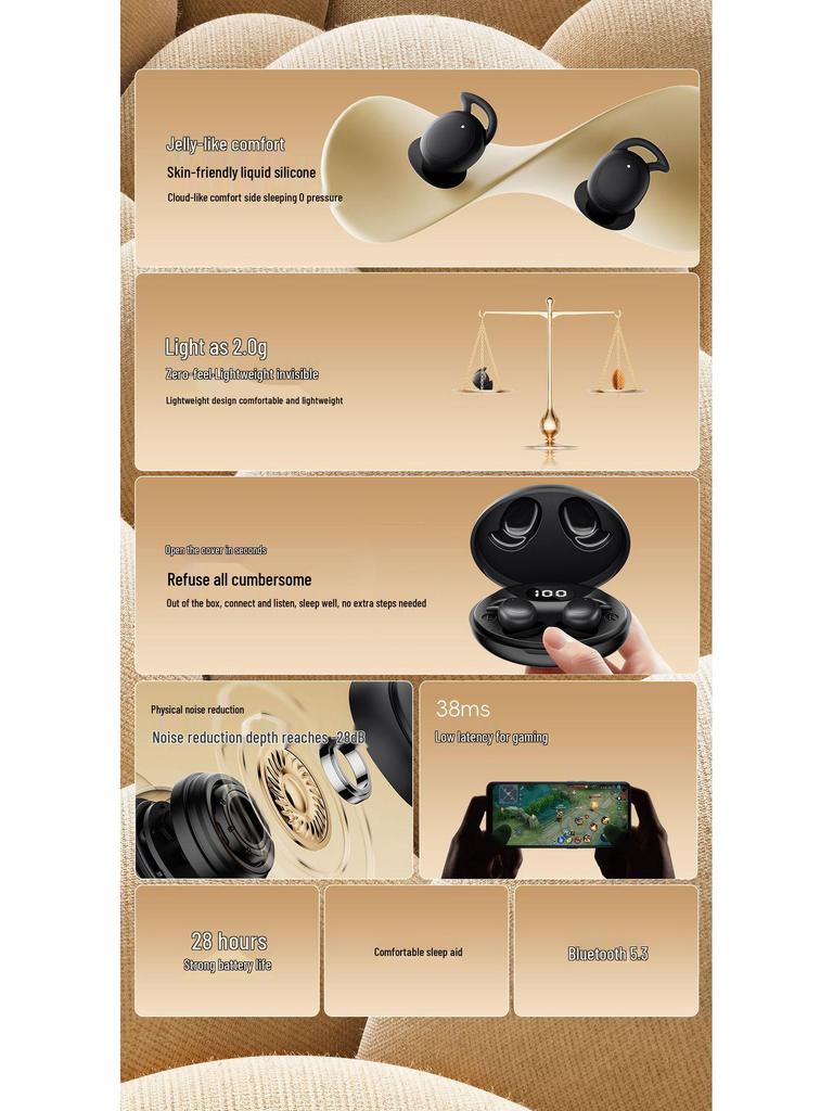 New Invisible Sleep Noise-Canceling TWS Bluetooth Earphones