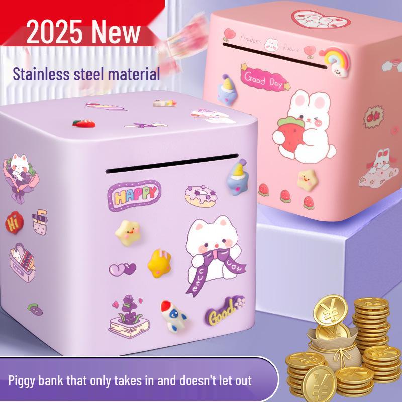 Stainless Steel 2025 Piggy Bank: Secure Savings Jar for Boys and Girls