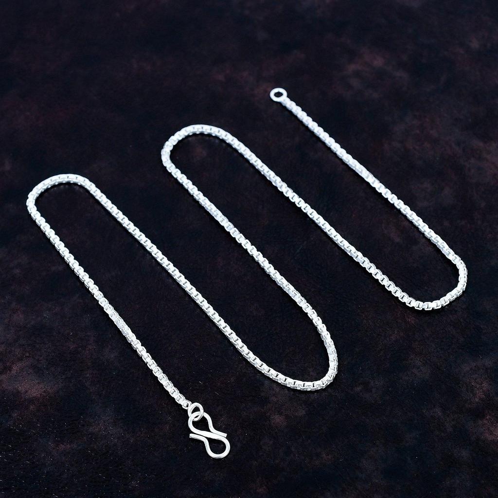 Cadena de Plata Hecha a Mano Cadena de Plata de Ley 925 Cadena de Joyería Para Colgantes Cadena de Plata Para Colgante