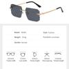 Cheetah Decorative Frameless Square Sunglasses Leopard Head Men And Women Retro Star Metal Sunglasses Glasses 90296
