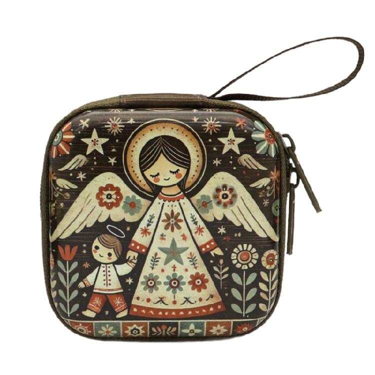 Catholic Rosary Pouch Religious Jewelry Storage Box Rosary Prayer Bag with Zippers Closures Coin Purses for Earrings