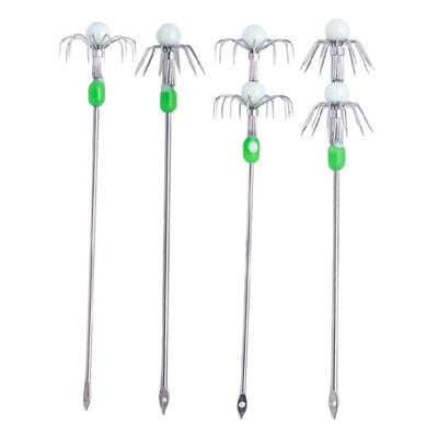 2Pcs Double/Single Layer Squid Live Shrimp Hook Stainless Steel Live Baits Hook Luminously Squid Hook Easy To Use