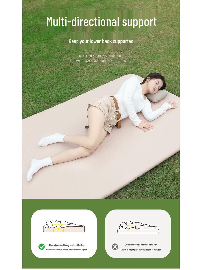 Foldable Inflatable Camping Mattress - Thickened PVC Floor Mat for Outdoor Use