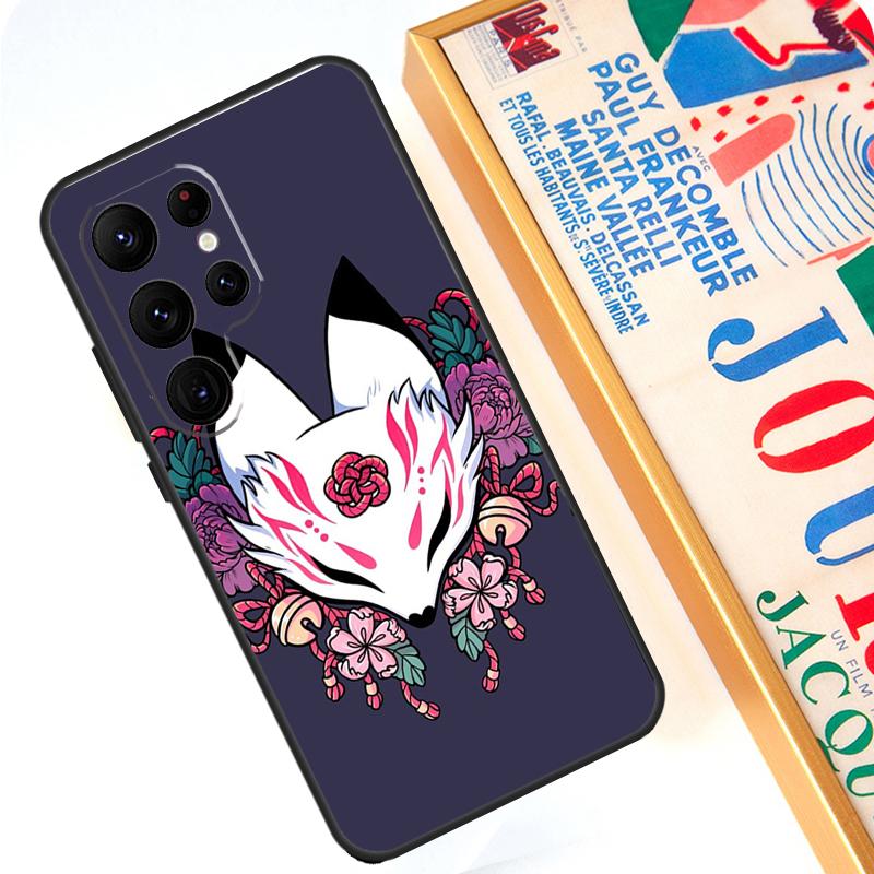 Kitsune Fox Art Case For Samsung Galaxy S23 Ultra S24 S22 S8 S9 S10 Plus Note 10 20 Ultra S20 S21 FE Cover