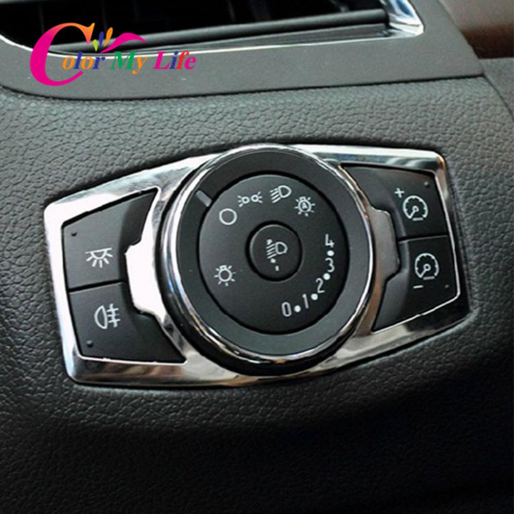 For Ford Fusion Mondeo 2014 2015 2016 2017 2018 Stainless Steel Fog Head Light Lamp Adjust Switch Button Panel Cover