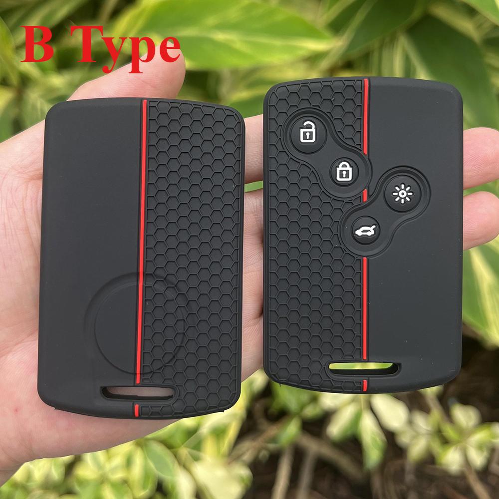 Silicone Car Key Cover For Renault Kadjar Captur Clio Megane 2 3 4 RS Koleos Logan Scenic Duster Card Case Key CHAIN Accessories
