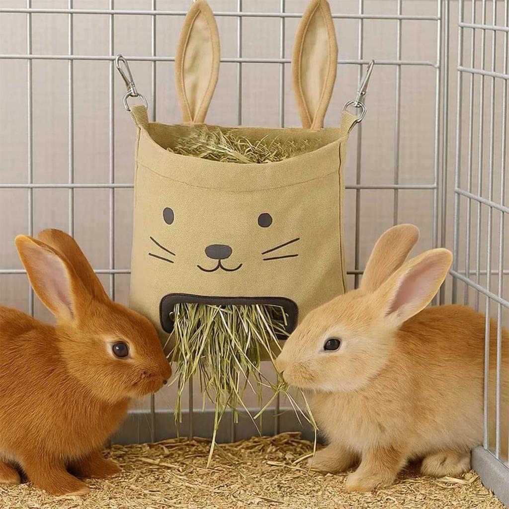 Bunny Hay Bag Hangable Manger Hay Dispenser Storage Bag Holder For Chinchillas Small Pets Hamsters Bunny Cage Animal Accessories