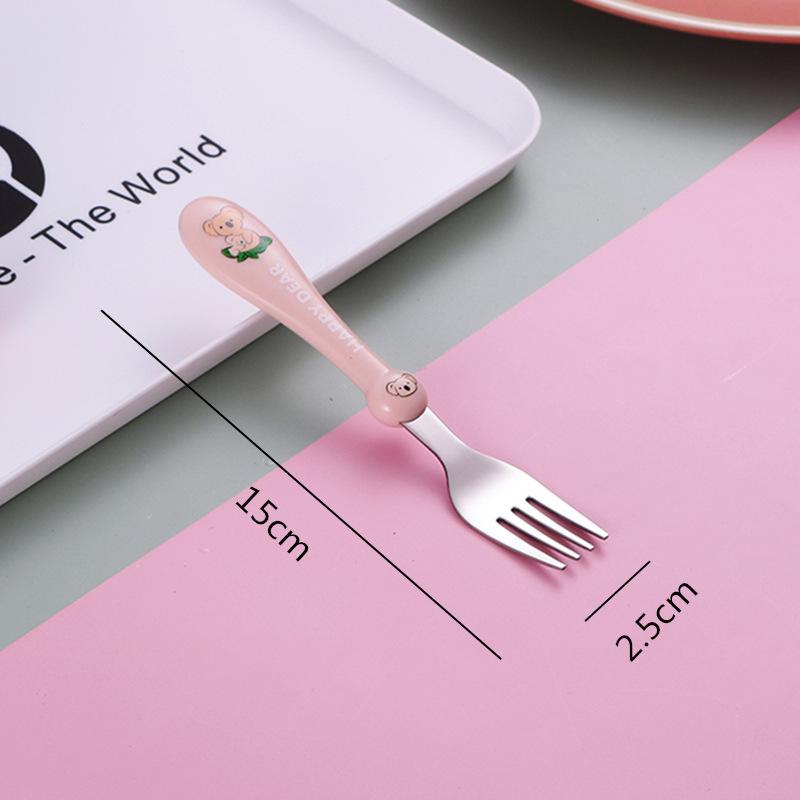 Baby Spoon Fork Gadgets Children Utensil Creative Cartoon Set 304 Stainless Steel Toddler Dinnerware Infant Feeding Portable