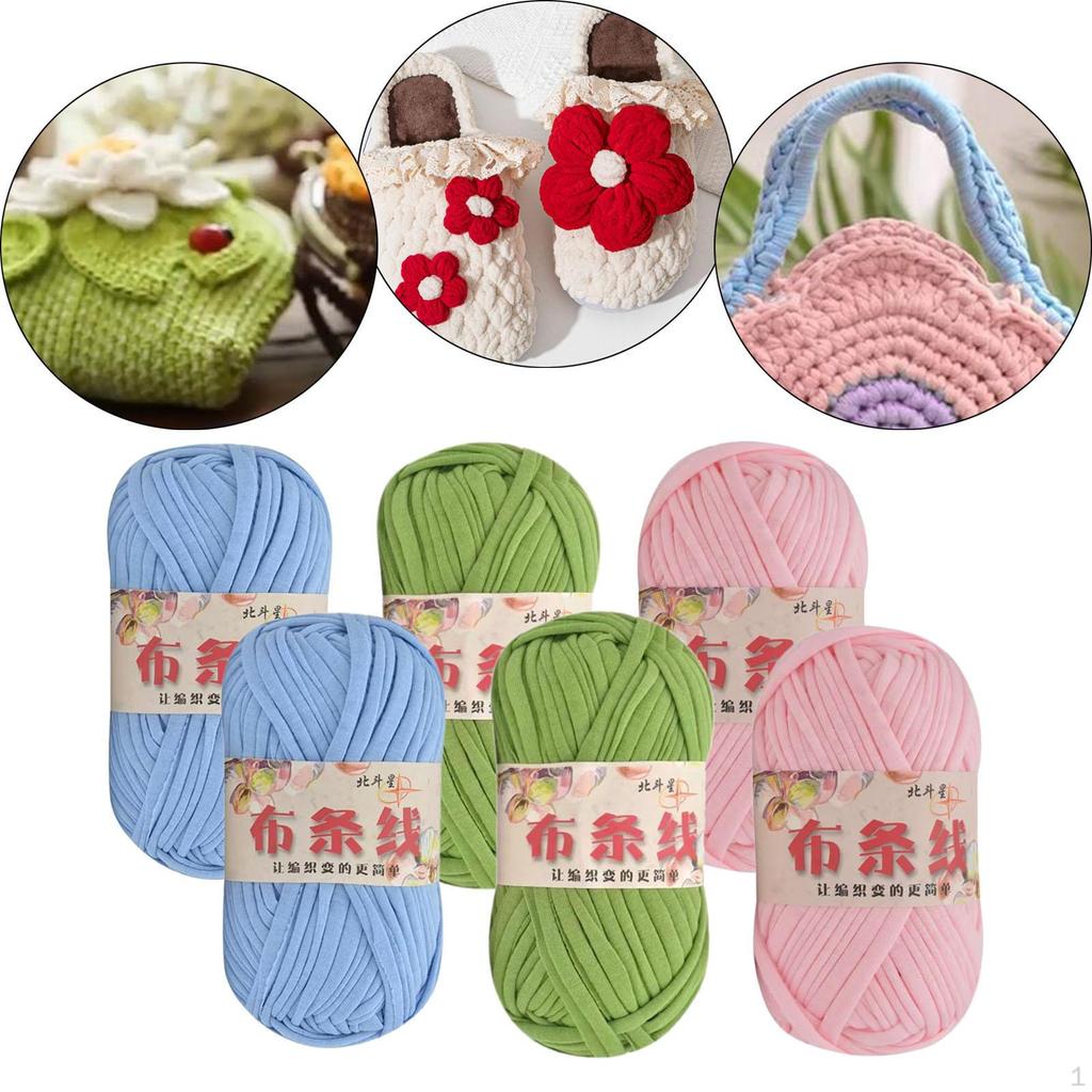 6 Pieces Chunky Yarn Knitting Spaghetti Fabric Cloth for Blanket Pillow