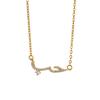Luxury Zircon Arabic Necklace For Women Love Letter Pendant Stainless Steel Gold Color Clavicle Chain Couple Jewelry Gift