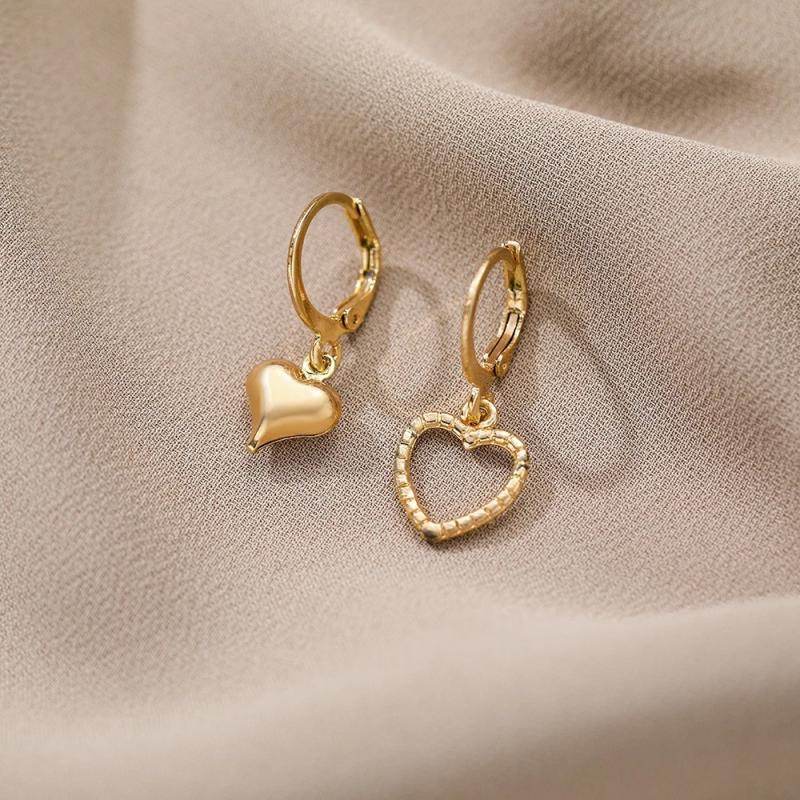 Gold Plated Hoop Earrings For Women Hypoallergenic Dainty Gold Heart Huggie Drop Dangle Earrings Jewelry Gift
