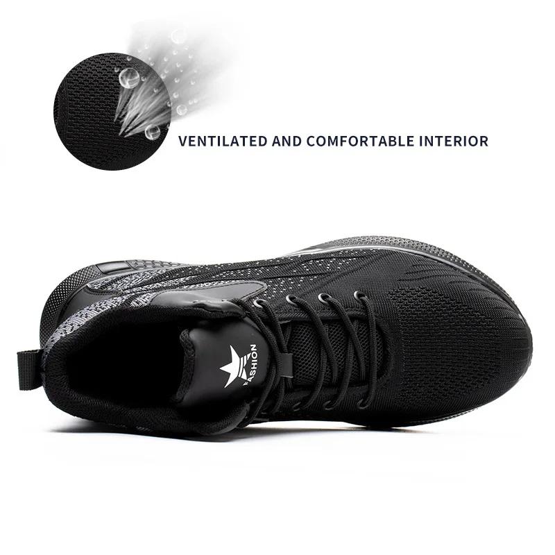 Men's Work Shoes Steel Toe Anti-puncture Safety Shoes Man Comfortable Lightweight Fashion Men's Safety Shoes Men's Work Boots