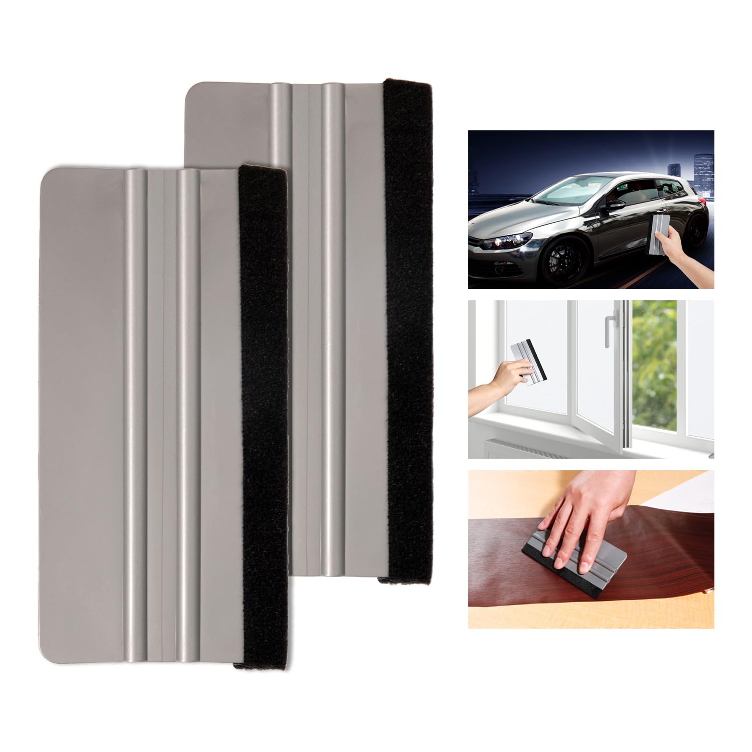 

PROTEALL Squeegee Film Application Window Film Glass Car Scratch Resistant Rubber Squeegee Car Wrapping 8x15cm серый