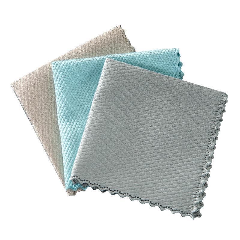 Absorbent Double-Sided Coral Fleece Cloth - Oil-Free Glass & Dish Wiping Rag