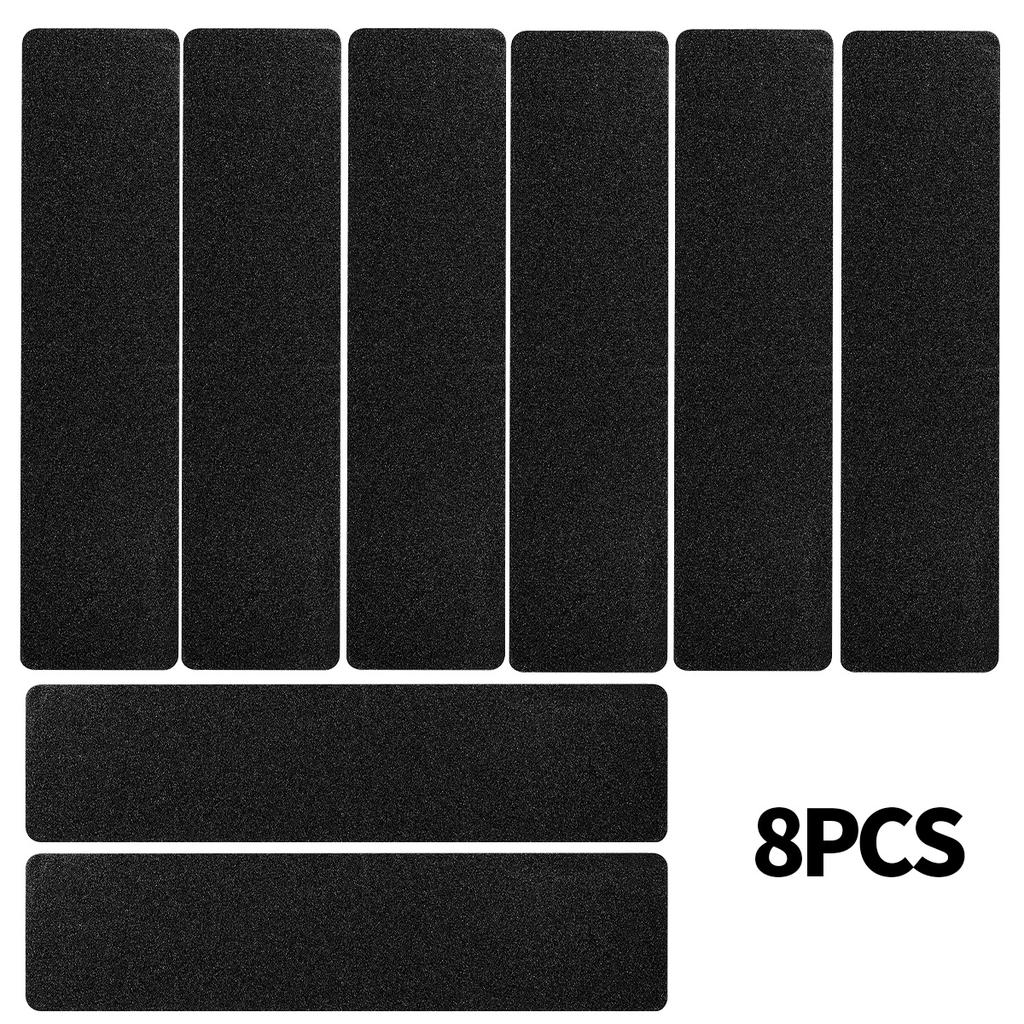 Non Slip Outdoor Stair Treads Black Pre-Cut Anti Slip Grip Tape Non Skid Heavy Duty Traction Adhesive Step Stripes