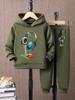 Girls' Fashion Hoodie & Headphones Two-Piece Set - Autumn/Winter Velvet Cartoon Pullover
