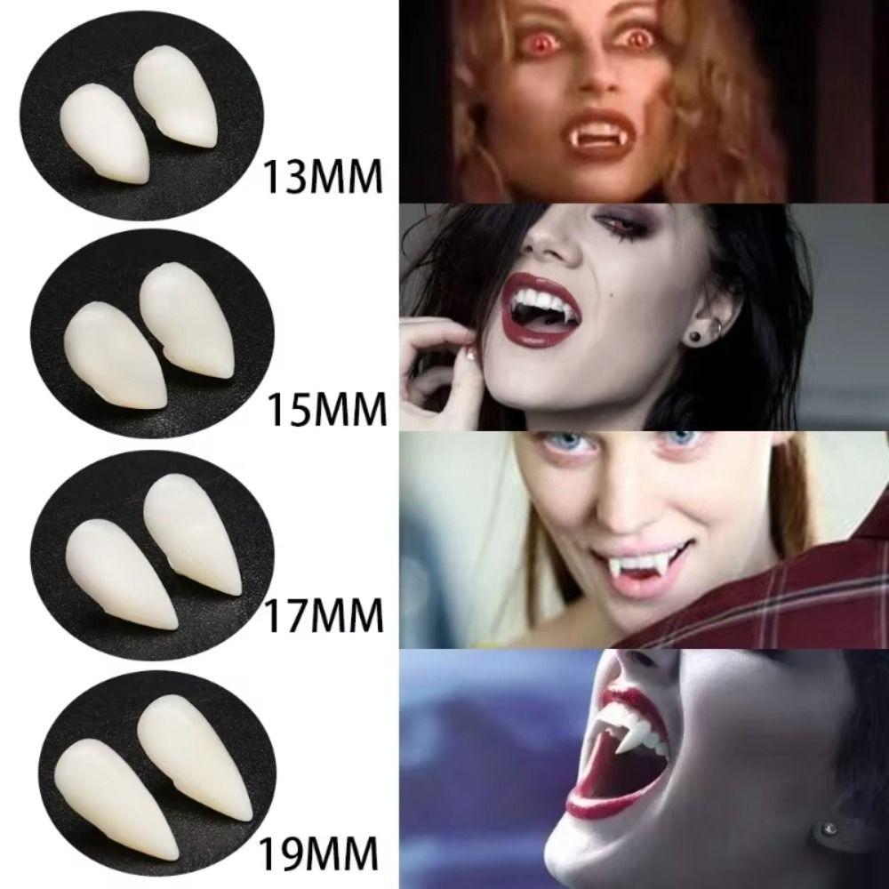 1/4Pair Realistic Teeth Zombie Teeth Resin Cosplay Fake Teeth Halloween Fangs  Cosplay Costume