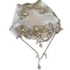 Chiffon Choker Necklace Rhinestone Teardrop Pendant Gifts Collar Necklace  Party Outfit
