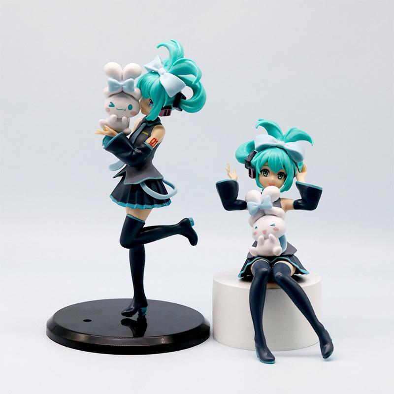 Adorable Hatsune Miku Pvc Figure With Cute Cinnamon Dog Design Perfect For Collectors
