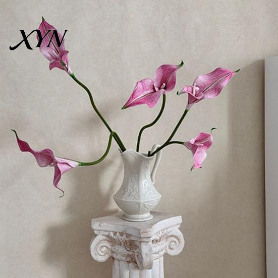 EVA Material Flowers Artificial Calla Lily Flowers, Flexible Branches Realistic Faux Flower, Soft Touch Fake Lilies for Home Wedding Decor Single Stem