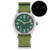 Militado ML12B 38mm Militäruhr VH31 Quarzwerk Gewölbtes Saphirglas C3 Leuchtend Vintage Uhren 100m Wasserdicht