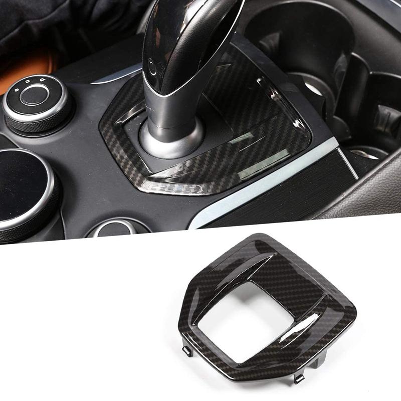 T61C_for Alfa Romeo Giulia Stelvio Center Console Gear Shift Panel