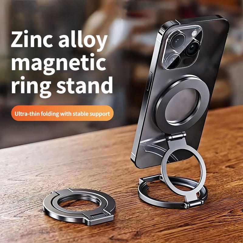 Magnetic Zinc Alloy Phone Ring Holder & Stand