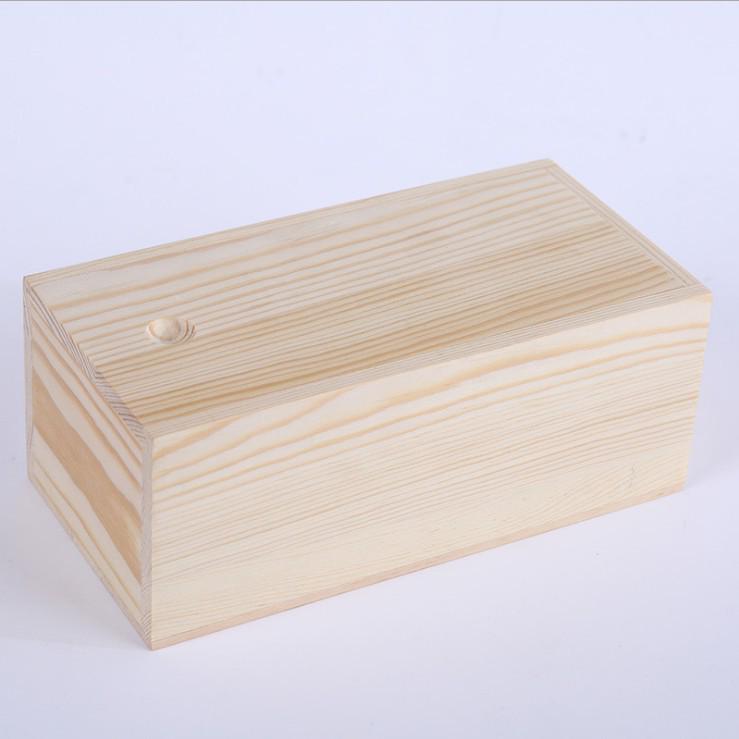 Vintage Solid Wood Rectangular Storage Box with Lid