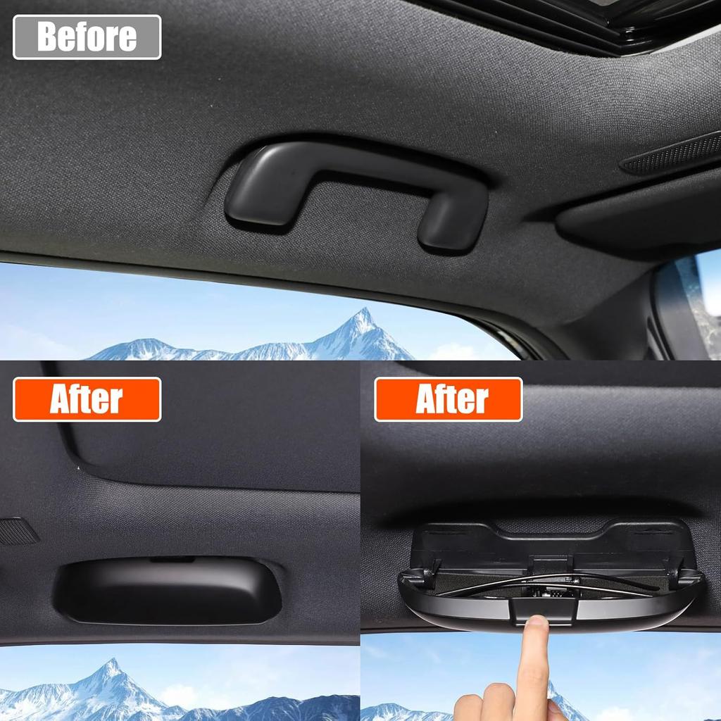 Sunglasses Holders Compatible with Toyota Land Cruiser Prado 250 J250 LC250 2024 2025, ABS Glasses Holder Sunglasses Case Storage Box Replace for