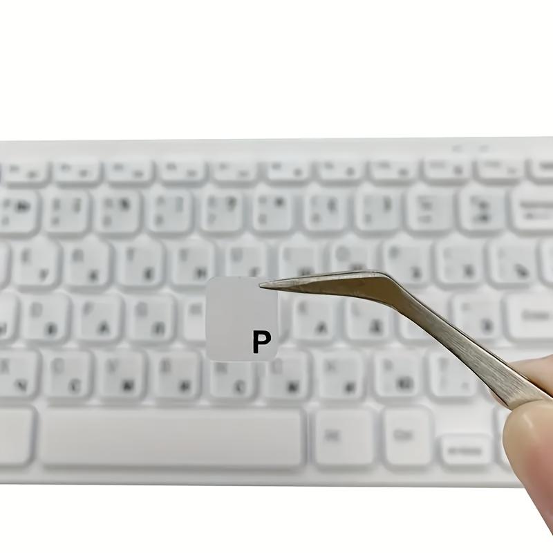 1pcs Russian/Arabic/English Transparent Frosted Computer Keyboard Stickers Foreign Language Keycaps White Letter High-Quality Wear-Resistant
