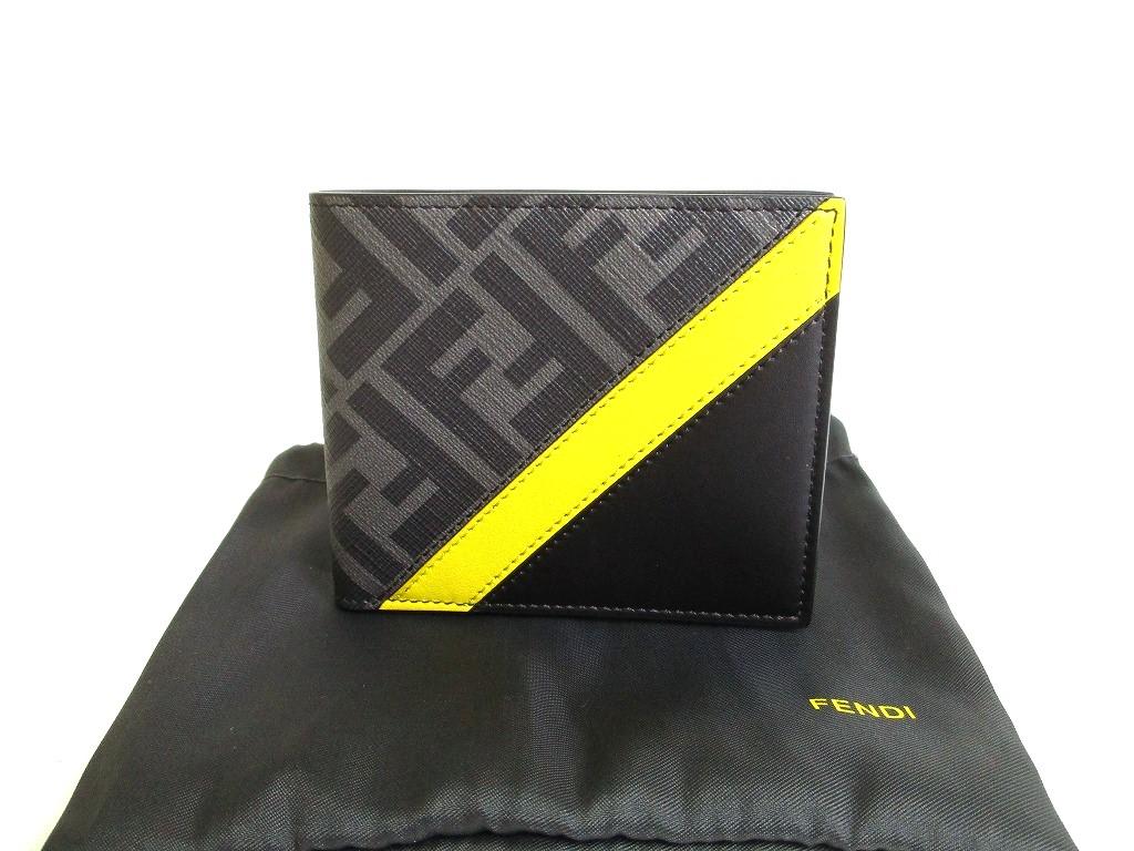 

Автентичний гаманець FENDI Zucca Grey Fabric Black Leading Diagonal Wallet #9973 Refurbished