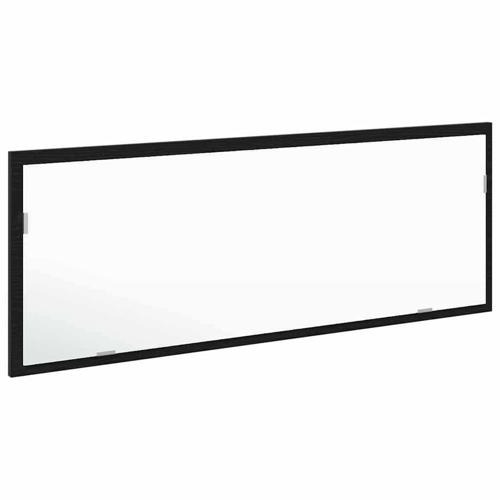 LED Bathroom Mirror in Black Oak Look 100 x 8.5 x 37 cm