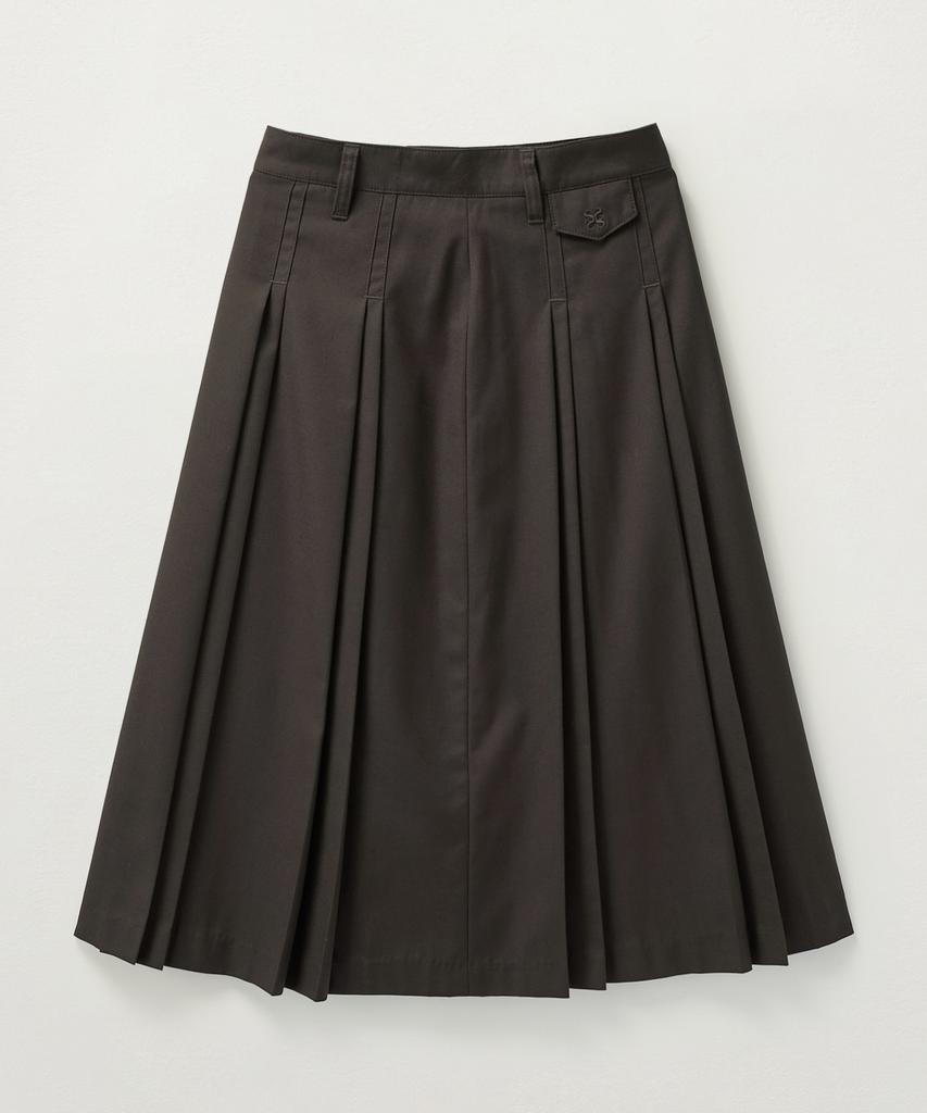 Seteo (W) Wool Pleated Skirt Brown