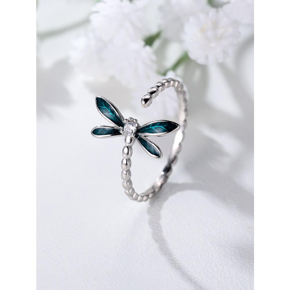Personalisierter Insekt Libelle Design mit einem offenen Ring Retro und minimalistischer Stil Tropfölring