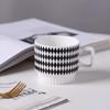 Nordic Simple Black and White Hepburn Style Ceramic Stacked Mug Mug Creative Office Water Cup Couple Mug Design Sense
