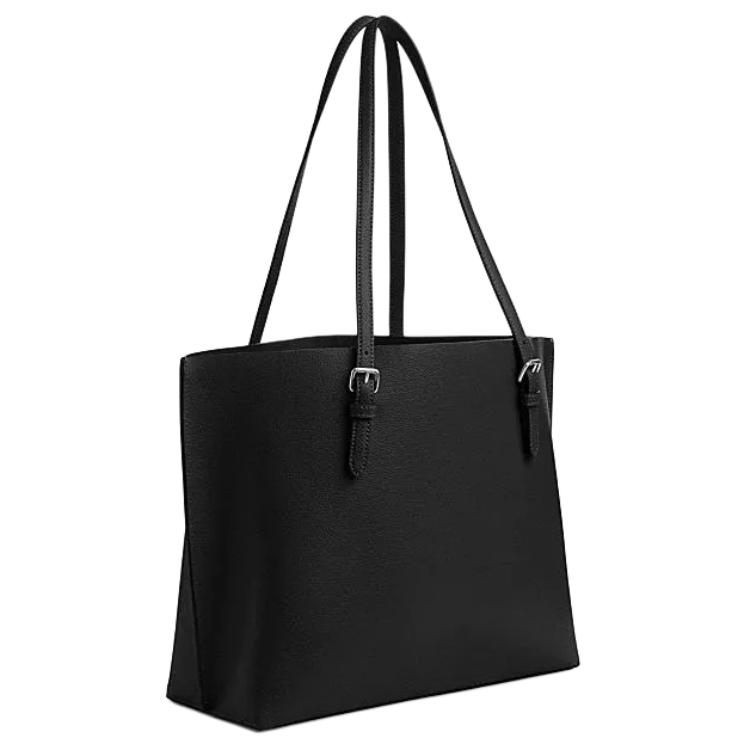 Coach Mollie Logo Zip Tote Bag Women Tote Bags Black CV968-SVBK