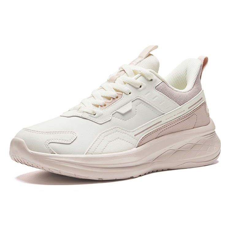 Anta Comfortable Sports Non-Slip Wear-Resistant Low-Top Running Shoes Women sneaker Ivory-White Lotus-Gray 922345579-7