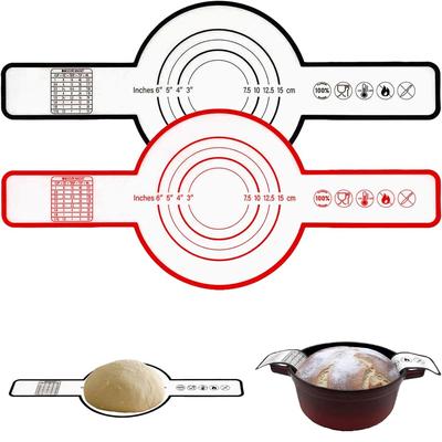 Reusable Silicone Bread Slings, Heat Resistant Non-Stick Yeast Baking Mats with Long Handles for Dutch Oven Baking  Liners Tools