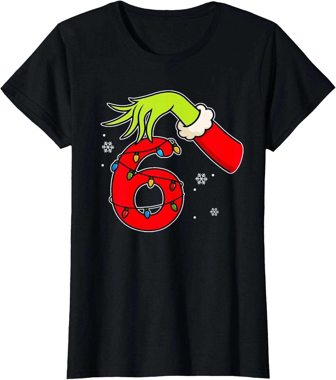 Fun Number 6 Christmas 67 Six Seven Meme Xmas Ladies  Crewneck T-Shirt XL